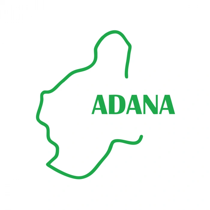 Adana Harita Araba Sticker 17x17 Cm Yeşil