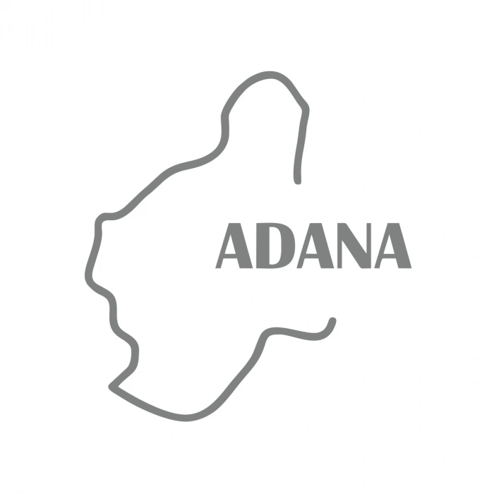 Adana Harita Araba Sticker 17x17 Cm Gri