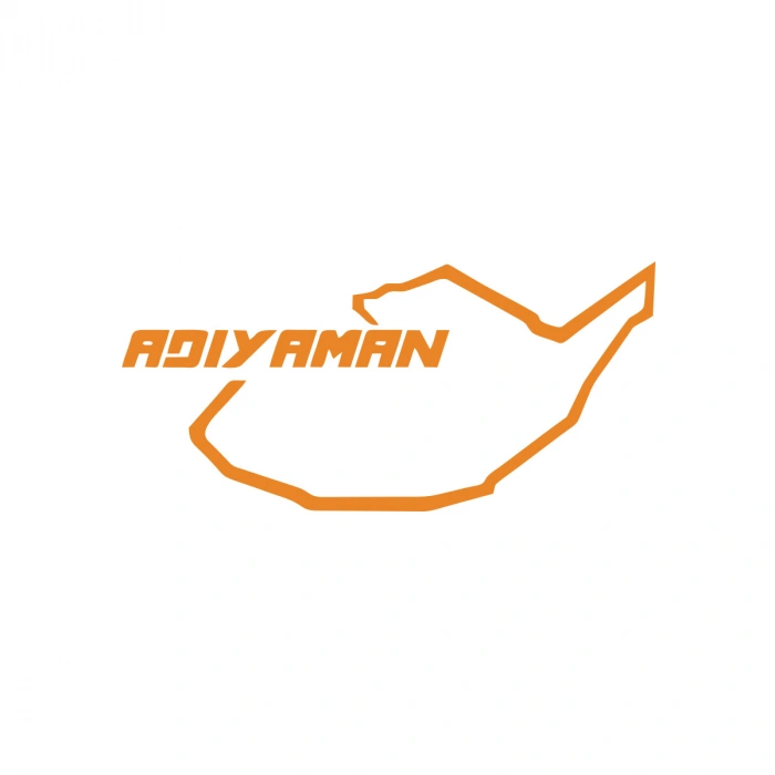 Adıyaman Harita Araba Sticker 17x17 Cm Turuncu