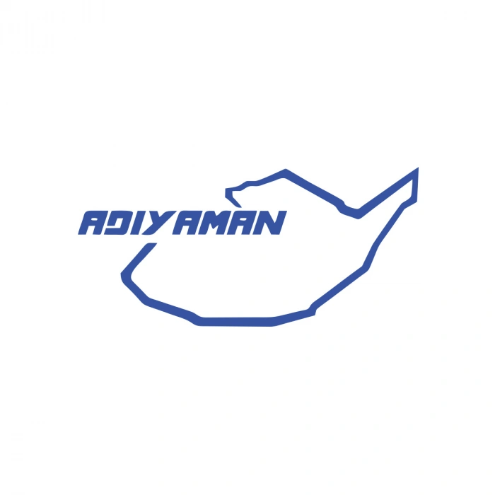 Adıyaman Harita Araba Sticker 17x17 Cm Mavi