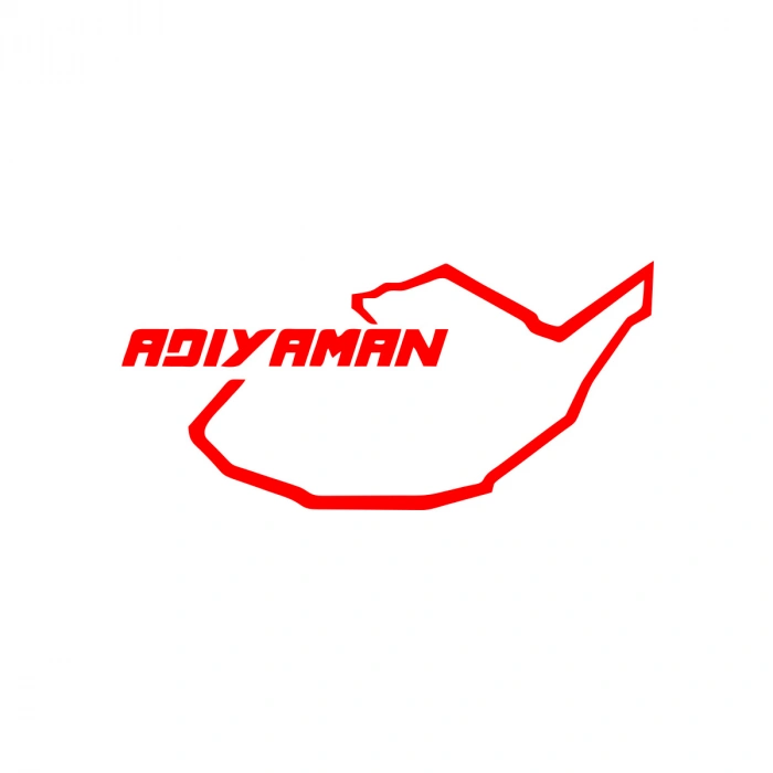 Adıyaman Harita Araba Sticker 17x17 Cm Kırmızı