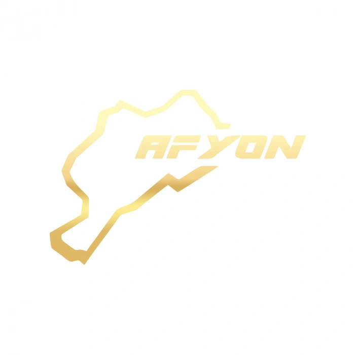 Afyon Harita Araba Sticker 17x17 Cm Gold