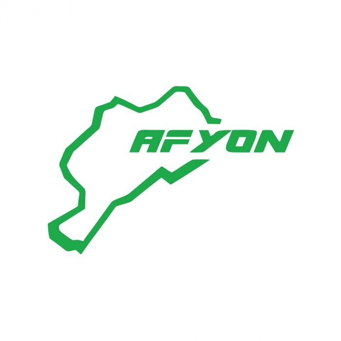 Afyon Harita Araba Sticker 17x17 Cm Yeşil