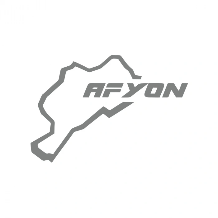 Afyon Harita Araba Sticker 17x17 Cm Gri