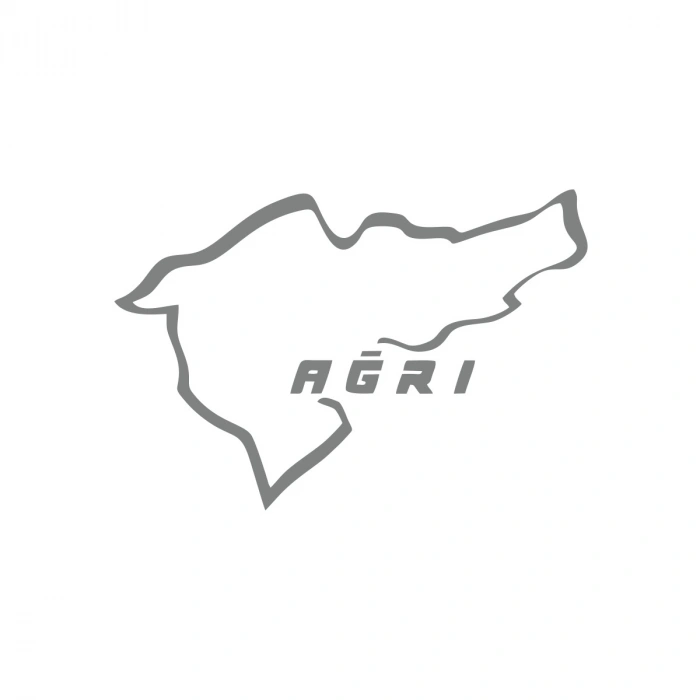 Ağrı Araba Sticker 17x17 Cm Gri