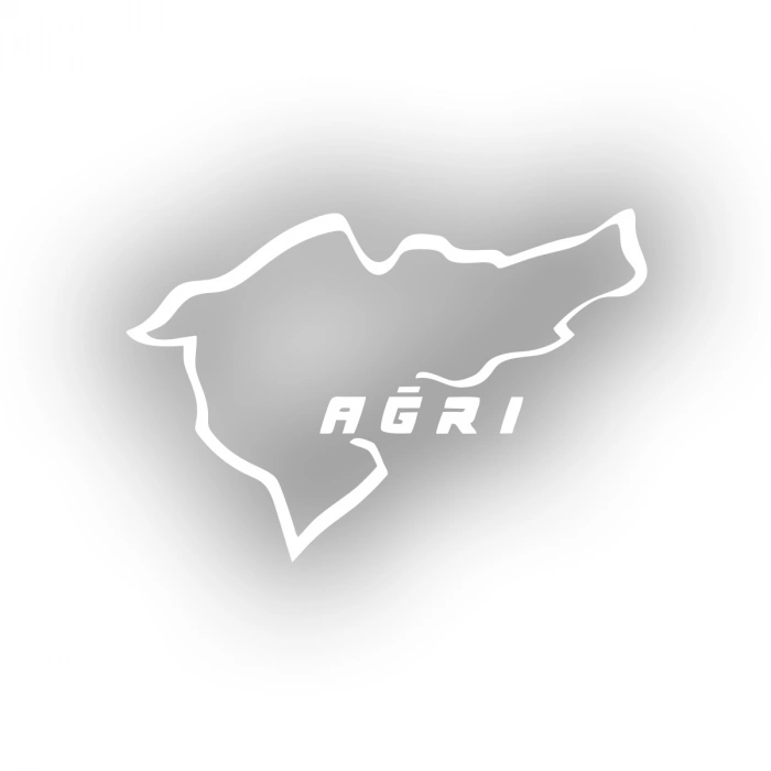 Ağrı Araba Sticker 17x17 Cm Beyaz