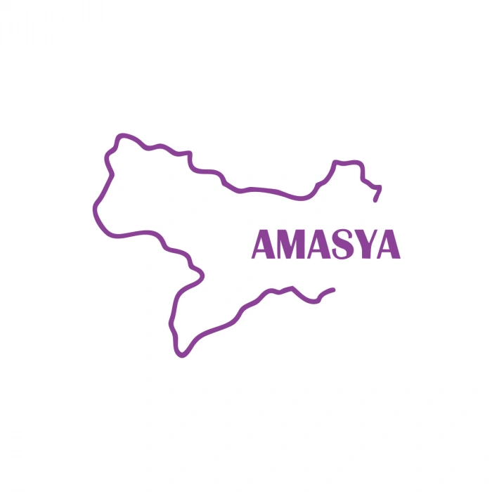 Amasya Harita Araba Sticker 17x17 Cm Mor