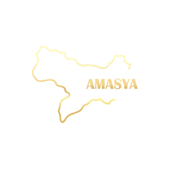 Amasya Harita Araba Sticker 17x17 Cm Gold