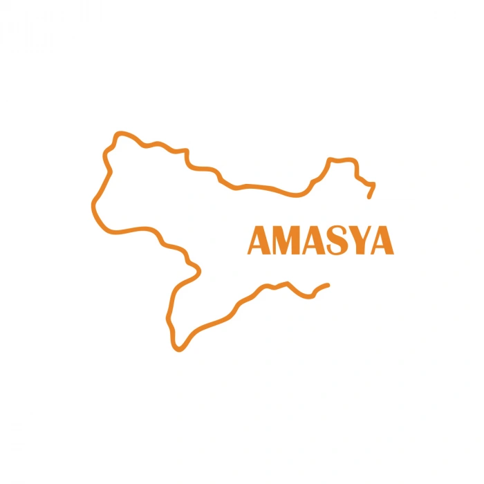 Amasya Harita Araba Sticker 17x17 Cm Turuncu