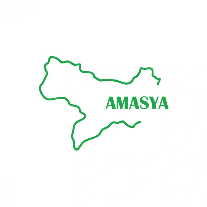 Amasya Harita Araba Sticker 17x17 Cm Yeşil