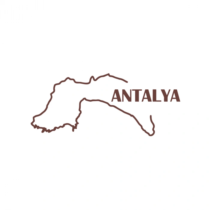 Antalya Harita Araba Sticker 17x17 Cm Kahverengi