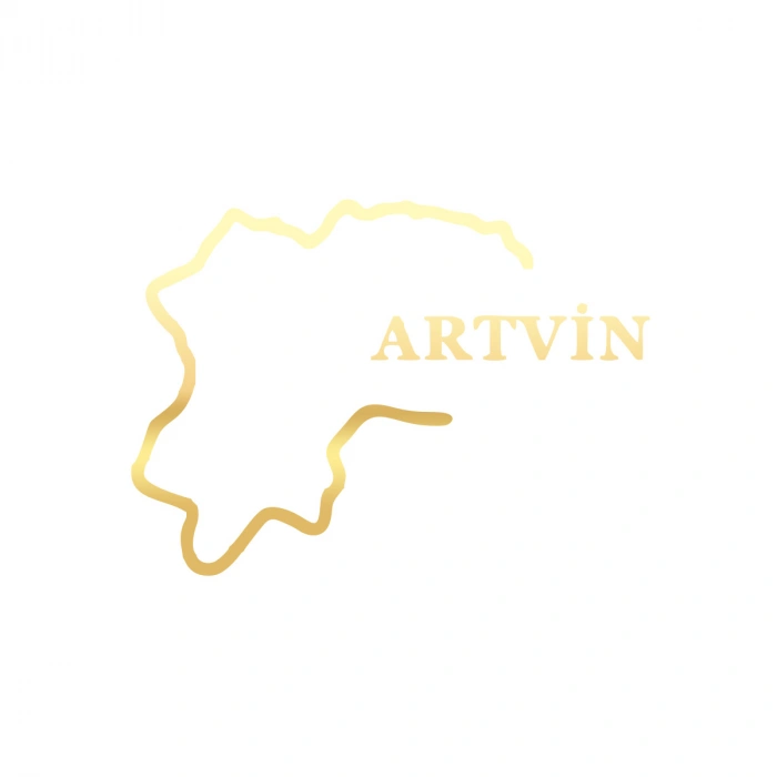 Artvin Harita Araba Sticker 17x17 Cm Gold