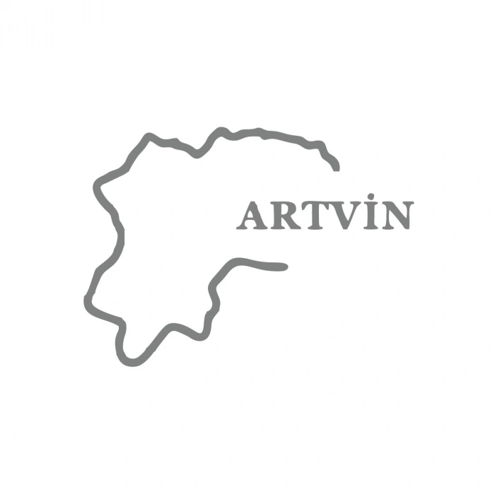 Artvin Harita Araba Sticker 17x17 Cm Gri
