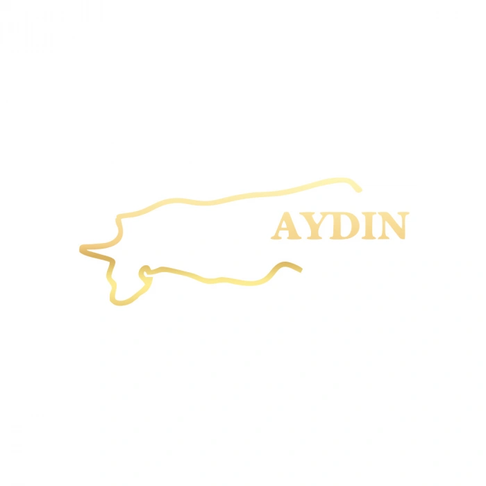 Aydın Harita Araba Sticker 17x17 Cm Gold
