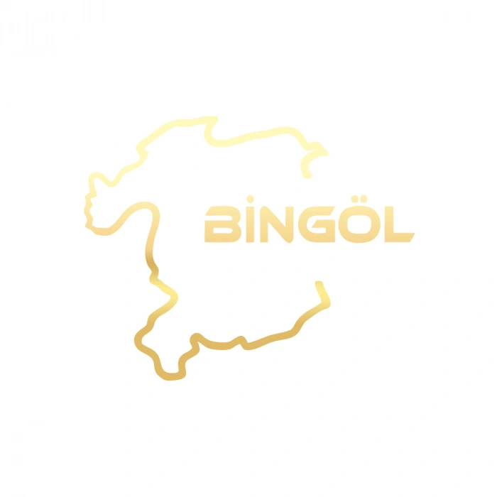 Bingöl Harita Araba Sticker 17x17 Cm Gold