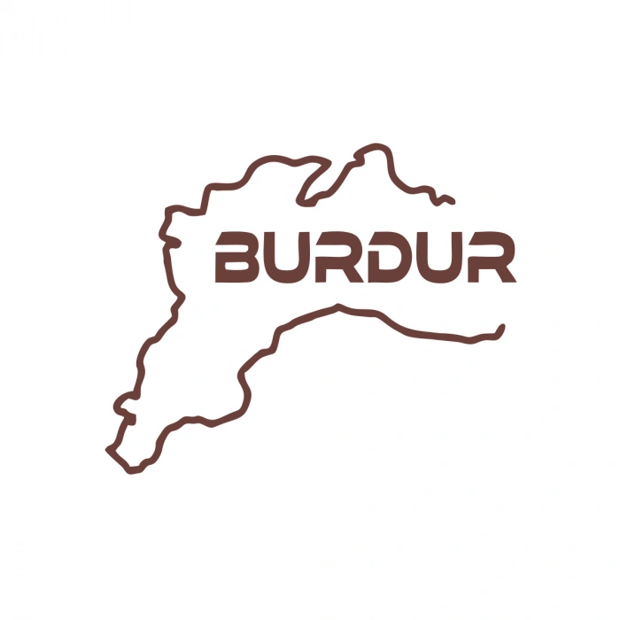 Burdur Harita Araba Sticker 17x17 Cm Kahverengi