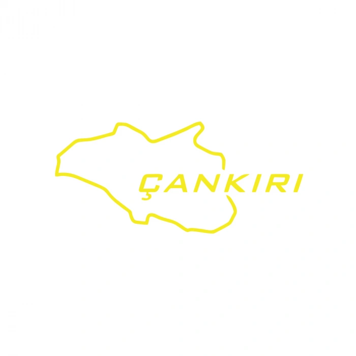 Çankırı Harita Araba Sticker 17x17 Cm Sarı