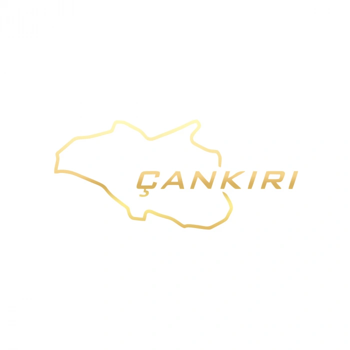 Çankırı Harita Araba Sticker 17x17 Cm Gold