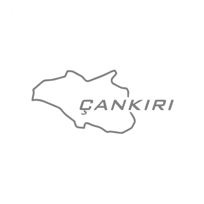 Çankırı Harita Araba Sticker 17x17 Cm Gri