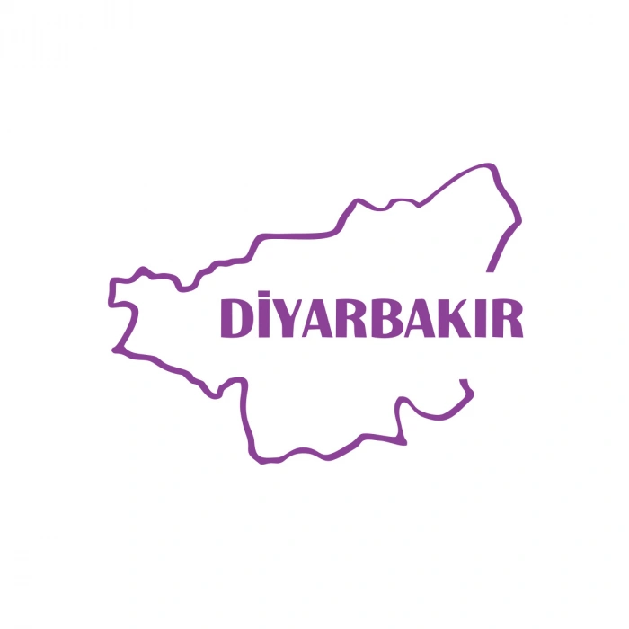 Diyarbakır Harita Araba Sticker 17x17 Cm Mor