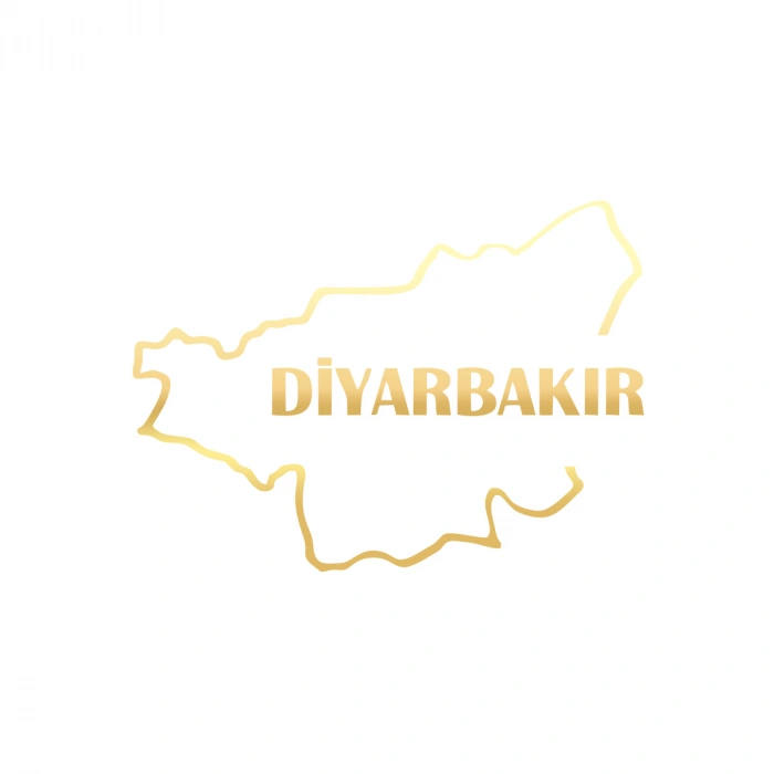 Diyarbakır Harita Araba Sticker 17x17 Cm Gold