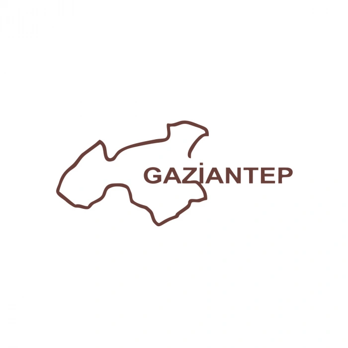 Gaziantep Harita Araba Sticker 17x17 Cm Kahverengi