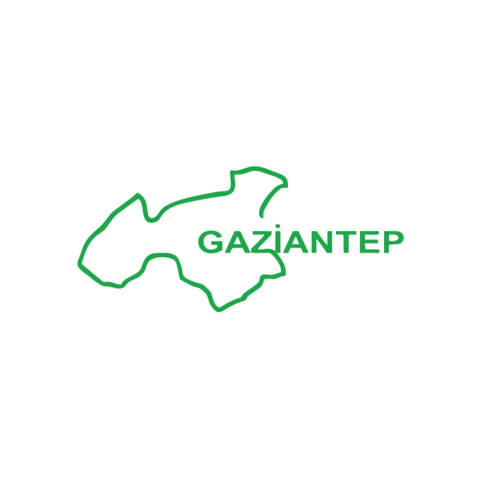 Gaziantep Harita Araba Sticker 17x17 Cm Yeşil