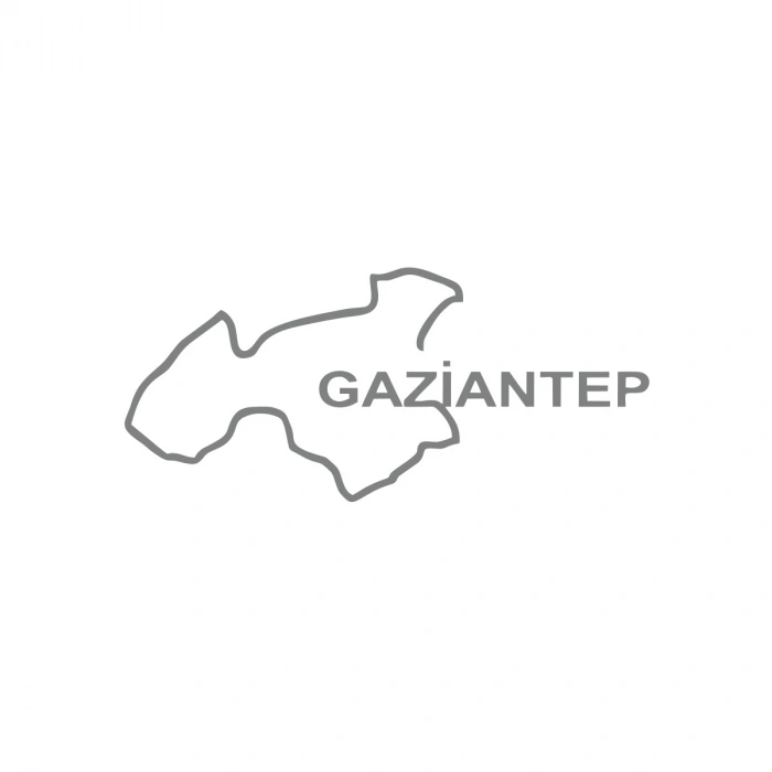 Gaziantep Harita Araba Sticker 17x17 Cm Gri