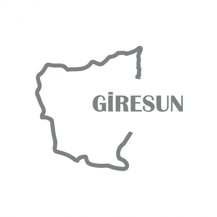 Giresun Harita Araba Sticker 17x17 Cm Gri