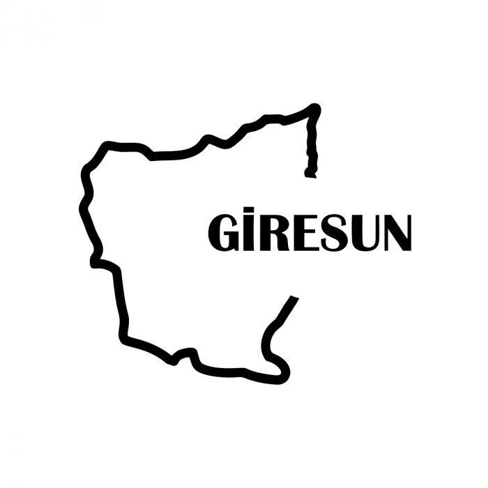 Giresun Harita Araba Sticker 17x17 Cm Siyah
