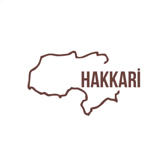 Hakkari Harita Araba Sticker 17x17 Cm Kahverengi