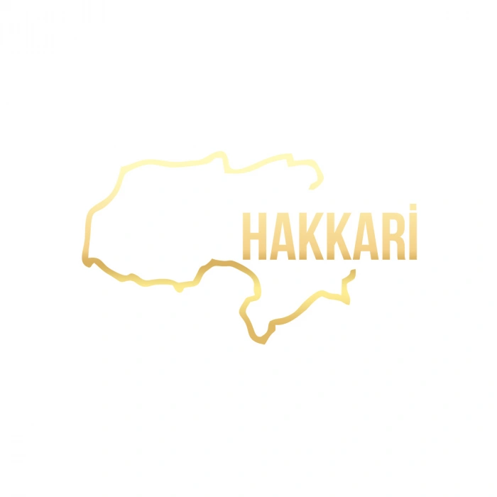 Hakkari Harita Araba Sticker 17x17 Cm Gold