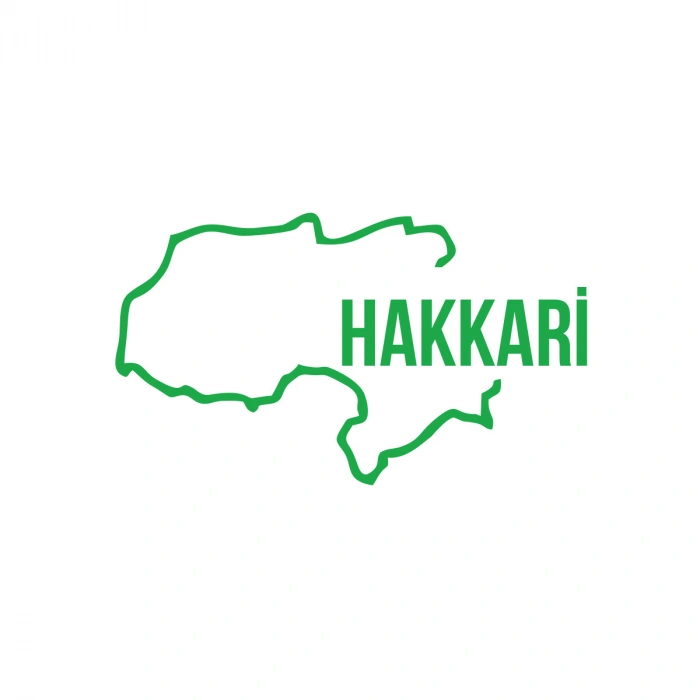 Hakkari Harita Araba Sticker 17x17 Cm Yeşil