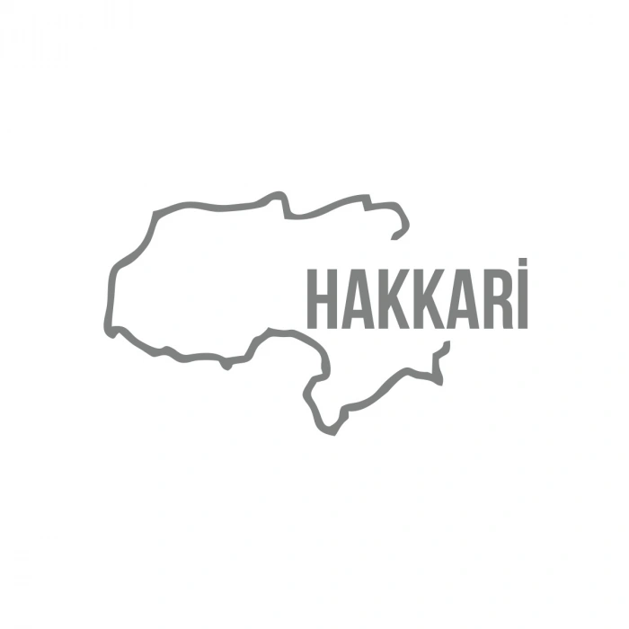 Hakkari Harita Araba Sticker 17x17 Cm Gri