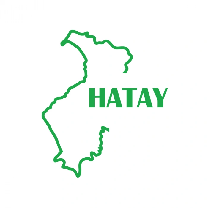 Hatay Harita Araba Sticker 17x17 Cm Yeşil