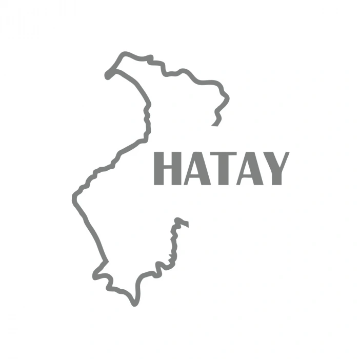Hatay Harita Araba Sticker 17x17 Cm Gri