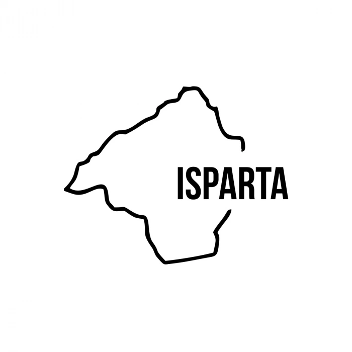 Isparta Harita Araba Sticker 17x17 Cm Siyah