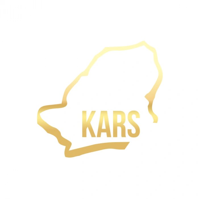 Kars Harita Araba Sticker 17x17 Cm Gold