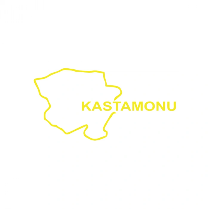 Kastamonu Harita Araba Sticker 17x17 Cm Sarı