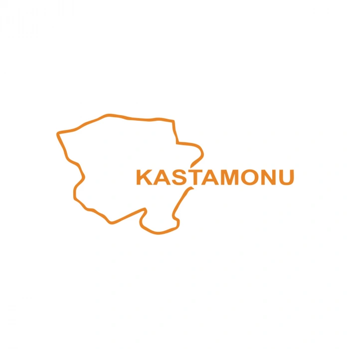 Kastamonu Harita Araba Sticker 17x17 Cm Turuncu