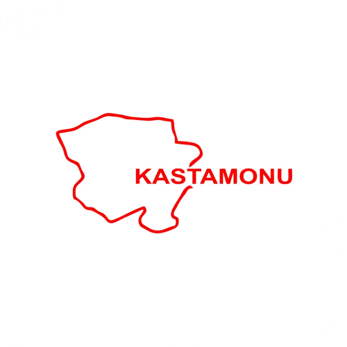 Kastamonu Harita Araba Sticker 17x17 Cm Kırmızı