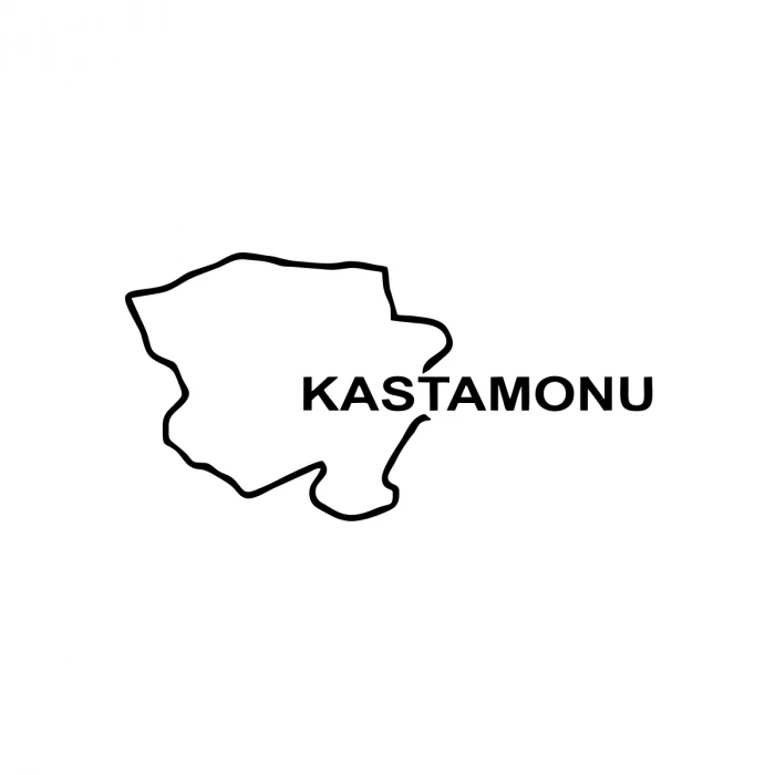 Kastamonu Harita Araba Sticker 17x17 Cm Siyah