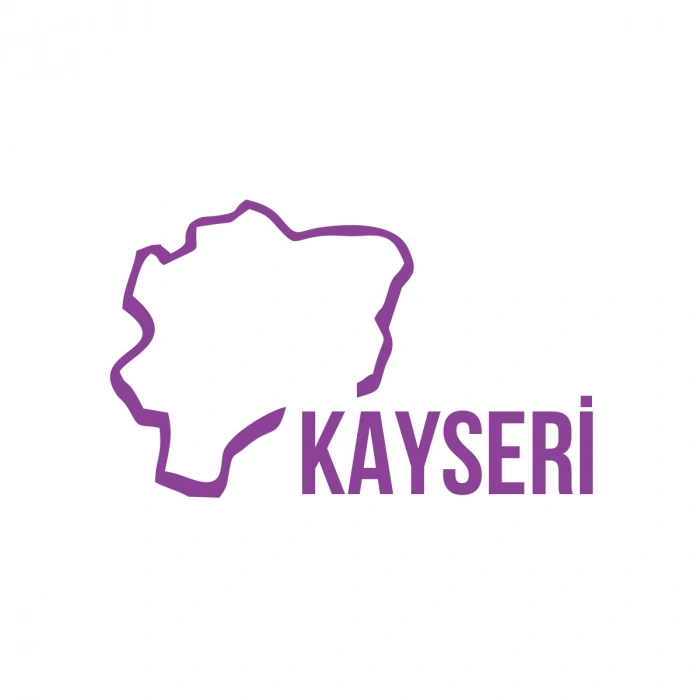 Kayseri Harita Araba Sticker 17x17 Cm Mor