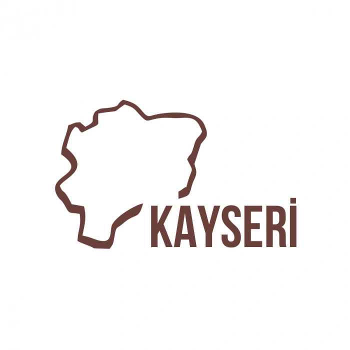 Kayseri Harita Araba Sticker 17x17 Cm Kahverengi