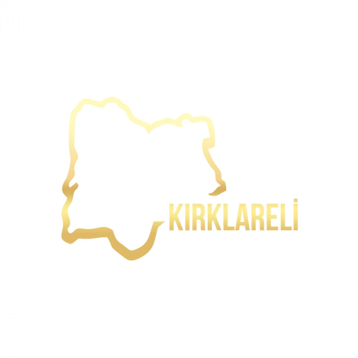 Kırklareli Harita Araba Sticker 17x17 Cm Gold