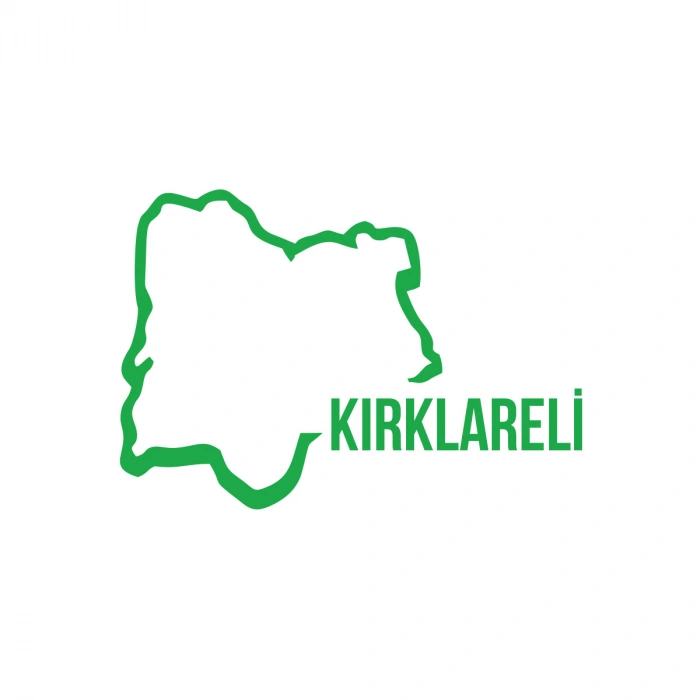Kırklareli Harita Araba Sticker 17x17 Cm Yeşil