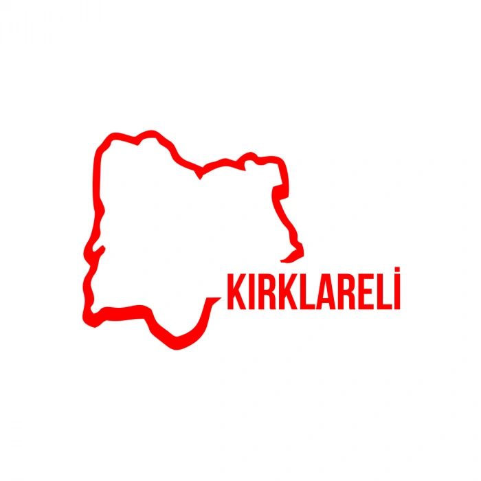 Kırklareli Harita Araba Sticker 17x17 Cm Kırmızı
