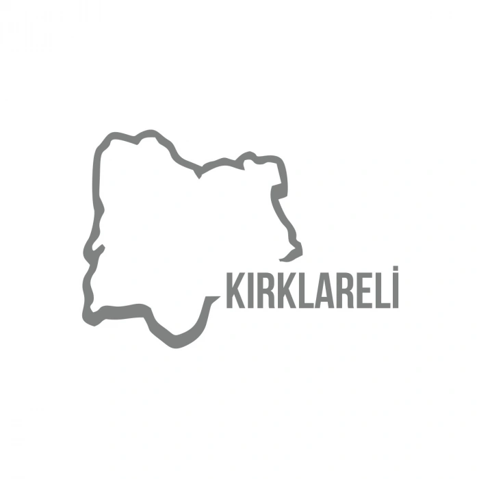 Kırklareli Harita Araba Sticker 17x17 Cm Gri