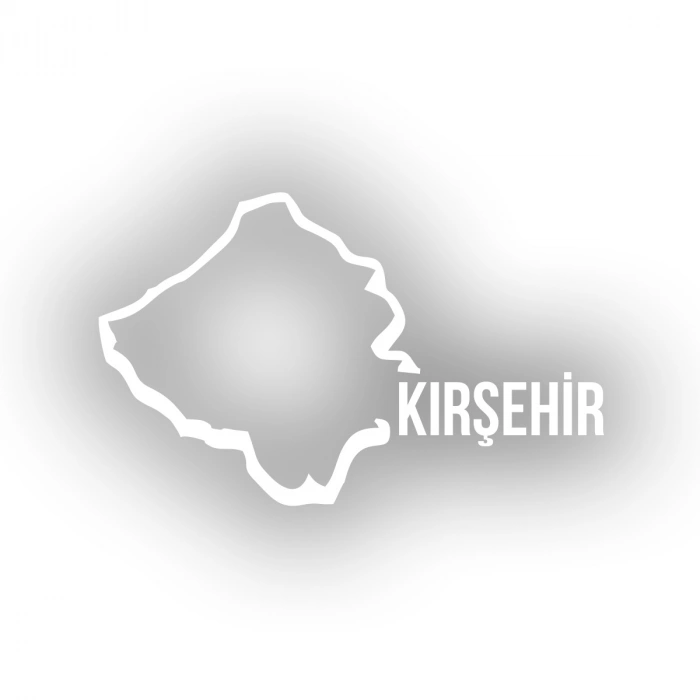 Kırşehir Harita Araba Sticker 17x17 Cm Beyaz