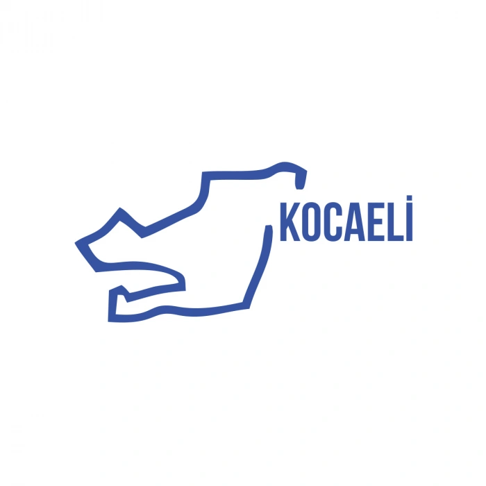 Kocaeli Harita Araba Sticker 17x17 Cm Mavi